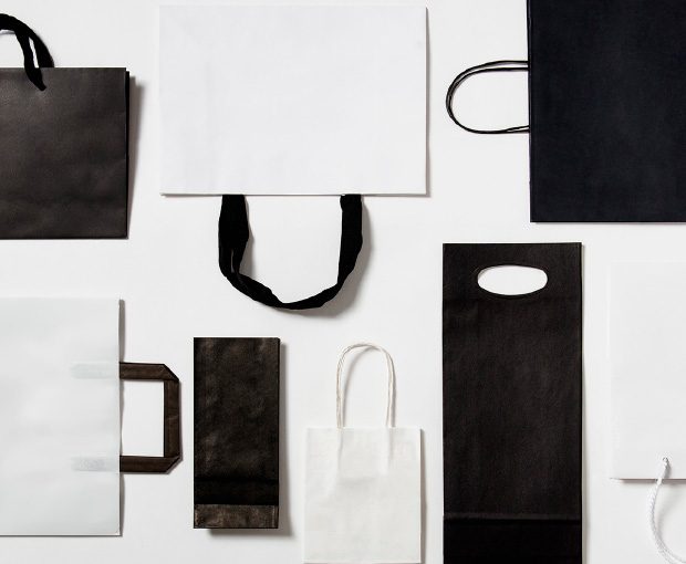 Image of black and white paper bags