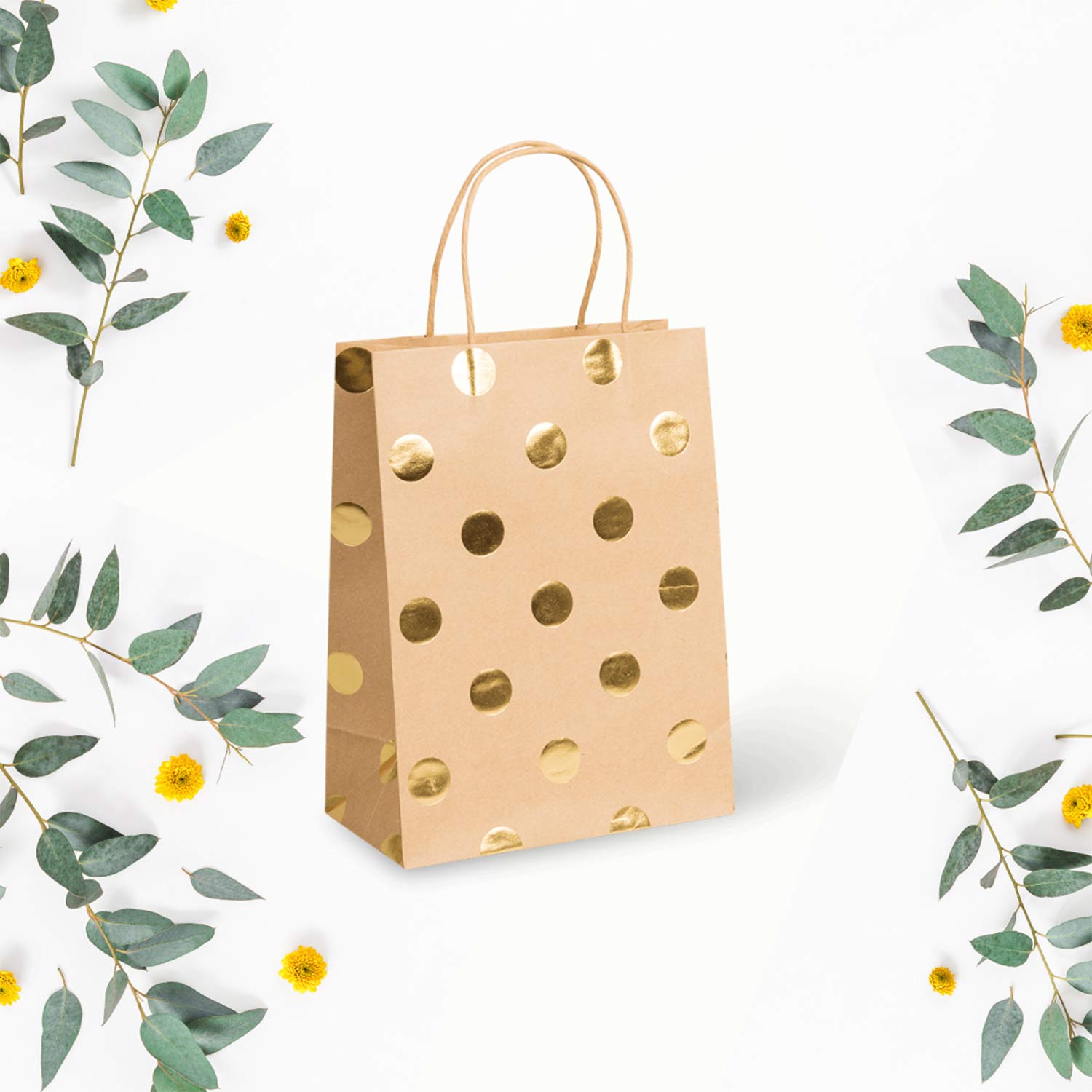 Image of the PaperPak gold spot bag - a brown kraft bag with gold spots